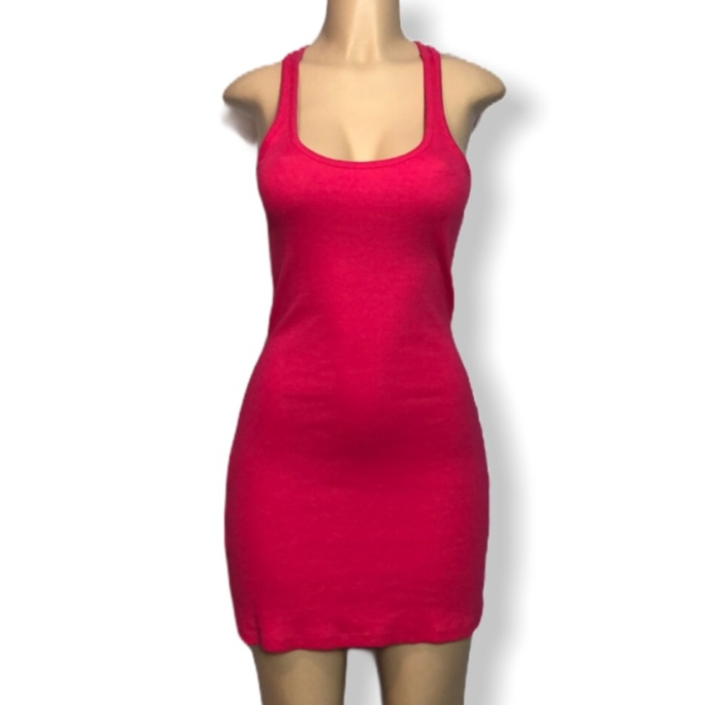 Express Pink Ribbed Racerback Dress Sz S - Picture 3 of 8
